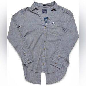 NWT Women Abercrombie & Fitch Button Down Striped Boyfriend Small‎ Casual Preppy